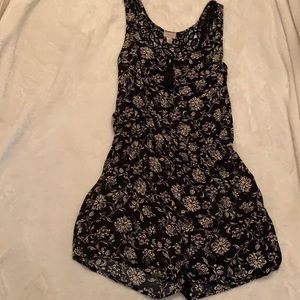 Short Black and Off White Romper with Pattern